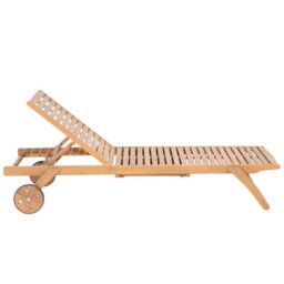 Beliani Sun Lounger Cesana Reclining Acacia Wood Light Brown - thumbnail 8