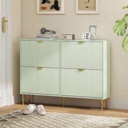 Light Green-4 Drawers Narrow Shoe Cabinet With Drawers And Adjustable Shelves - thumbnail 3