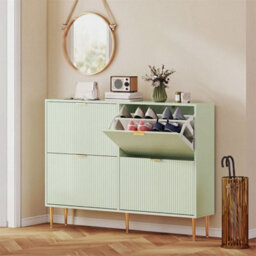 Light Green-4 Drawers Narrow Shoe Cabinet With Drawers And Adjustable Shelves - thumbnail 4