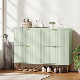 Light Green-4 Drawers Narrow Shoe Cabinet With Drawers And Adjustable Shelves - thumbnail 1