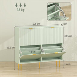 Light Green-4 Drawers Narrow Shoe Cabinet With Drawers And Adjustable Shelves - thumbnail 2