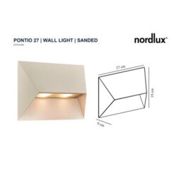 Nordlux Pontio Outdoor Aluminium Wall Light Weatherproof Sand,mains - thumbnail 5