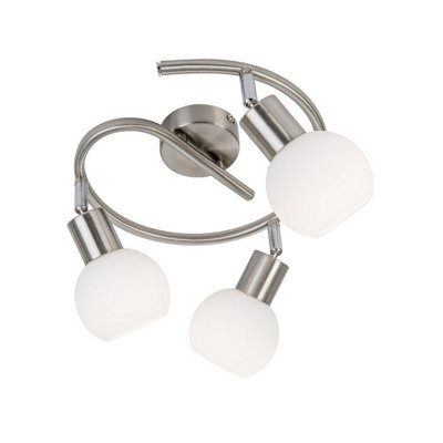 Luminosa Lighting Luminosa Loxy Ceiling Spotlight Clusters Nickel Matt Opal Matt Glass Shade 3X E14 3000K - image 1