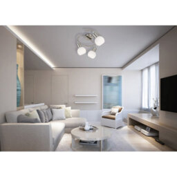 Luminosa Lighting Luminosa Loxy Ceiling Spotlight Clusters Nickel Matt Opal Matt Glass Shade 3X E14 3000K - thumbnail 2