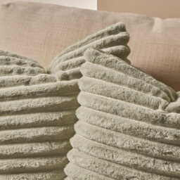 OHS 4 Pack Faux Fur Thick Rib Cushion Covers, Sage - 45 X 45Cm - thumbnail 4