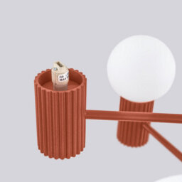 Luminosa Lighting Luminosa Halo Multi Arm Pendant Ceiling Light Red Ochre 6X G9 - thumbnail 8