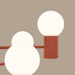 Luminosa Lighting Luminosa Halo Multi Arm Pendant Ceiling Light Red Ochre 6X G9 - thumbnail 4