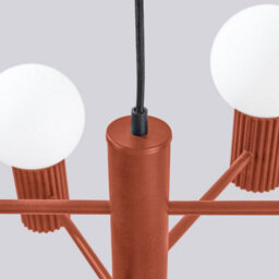 Luminosa Lighting Luminosa Halo Multi Arm Pendant Ceiling Light Red Ochre 6X G9 - thumbnail 6