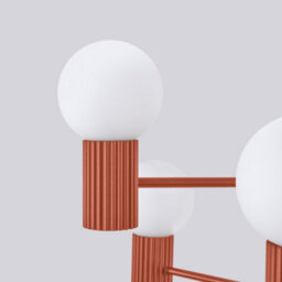 Luminosa Lighting Luminosa Halo Multi Arm Pendant Ceiling Light Red Ochre 6X G9 - thumbnail 5