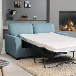 Dawson Fabric 3 Seat Sofa With Pull Out Sofa Bed - Teal - thumbnail 3