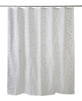 GoodHome Hiuchi Transparent & Silver Polka Dot Shower Curtain (H)200Cm (W)180Cm - image 1