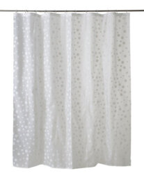 GoodHome Hiuchi Transparent & Silver Polka Dot Shower Curtain (H)200Cm (W)180Cm - thumbnail 1