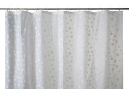 GoodHome Hiuchi Transparent & Silver Polka Dot Shower Curtain (H)200Cm (W)180Cm - thumbnail 2