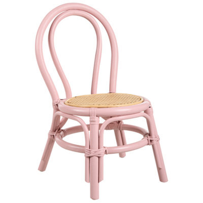 Beliani Kids Chair Kalivia Rattan Pink - image 1