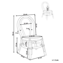Beliani Kids Chair Kalivia Rattan Pink - thumbnail 3