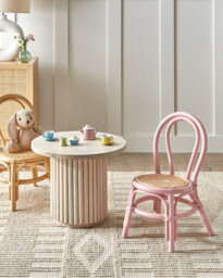 Beliani Kids Chair Kalivia Rattan Pink - thumbnail 2