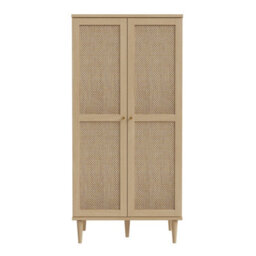 Wyld Haus Mallowmoss Rattan And Wood 2-Door Tall Display Cabinet Natural - thumbnail 2