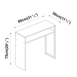 Rustic Brown Wooden & Steel Console Display Table Living Room Hallway W/ Storage Shelf 80Cm - thumbnail 2