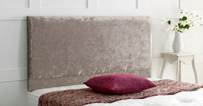 "Adore Designs Victoria Plain Crushed Velvet 2Ft6 Small Single 24"" Headboard - Champagne"