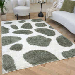 The Rugs Moodi Shaggy Green Erosan Rug Runner Abstract Thick High Pile For Living Rooms, Bedrooms, Hallways, Kitchens - thumbnail 7