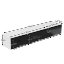 Btm Tv Cabinet High Gloss White And Black With Colour Changing Led Lights Front Door Gloss Finish - thumbnail 5