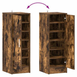 Berkfield Premium Shoe Cabinet Smoked Oak 32X35X92 Cm Engineered Wood - thumbnail 8