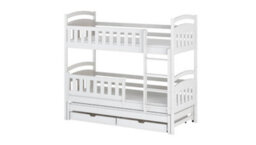 Arte Blanka Contemporary Pine Bunk Bed With Trundle Bed 2 Storage Drawers In White (L)1980mm (H)1640mm (W)980mm - thumbnail 4