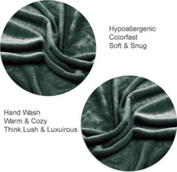 Casabella Deluxe Soft Faux Fur Mink Fleece Throw Blanket - thumbnail 3