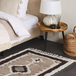 Beliani Beige Cotton Tufted Area Rug 80 X 150 Cm With Tassels, Traditional Abstract Pattern - thumbnail 2