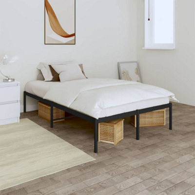 Berkfield Metal Bed Frame Black 120X190 Cm 4Ft Small Double - image 1