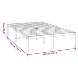 Berkfield Metal Bed Frame Black 120X190 Cm 4Ft Small Double - thumbnail 8
