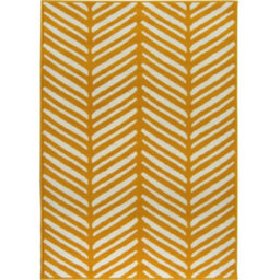 The Rugs Maestro Collection Herringbone Design Rug In Ochre - thumbnail 1