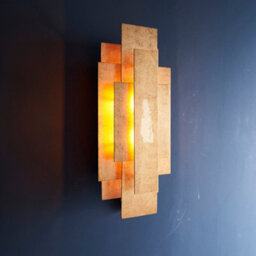 Antique Gold Leaf Panel Wall Light Fitting - Twin G9 Led - Decorative Sconce - thumbnail 4