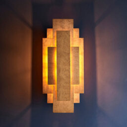 Antique Gold Leaf Panel Wall Light Fitting - Twin G9 Led - Decorative Sconce - thumbnail 3