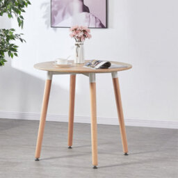 Life Interiors Halo Round Dining Set With Oak Table And 2 White Chairs - thumbnail 3