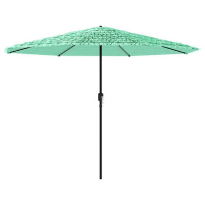 Berkfield Durable Garden Parasol With Steel Pole Green 388X388X248 Cm