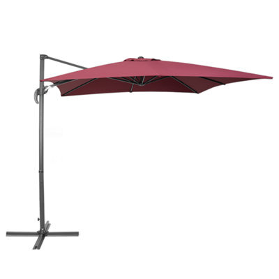 Beliani Cantilever Parasol 250 Cm Monza Burgundy - image 1