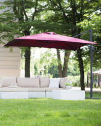 Beliani Cantilever Parasol 250 Cm Monza Burgundy - thumbnail 2