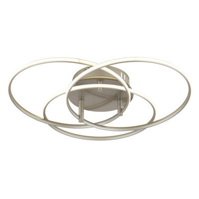 Luminosa Lighting Luminosa Kombos 45.6Cm Integrated Led Semi Flush Ceiling Light Nickel Matt 3X Led 4000K - image 1