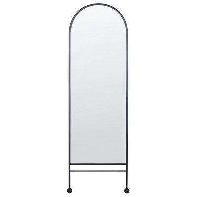 Beliani Wall Mirror Jarnages 45 Cm 145 Cm Metal Black - image 1