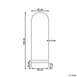 Beliani Wall Mirror Jarnages 45 Cm 145 Cm Metal Black - thumbnail 3