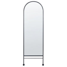 Beliani Wall Mirror Jarnages 45 Cm 145 Cm Metal Black - thumbnail 1