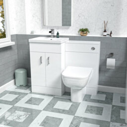 Nes Home 1000mm White Freestanding Vanity Unit With Basin & Rimless Back To Wall Toilet - thumbnail 1