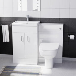 Nes Home 1000mm White Freestanding Vanity Unit With Basin & Rimless Back To Wall Toilet - thumbnail 2