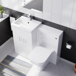Nes Home 1000mm White Freestanding Vanity Unit With Basin & Rimless Back To Wall Toilet - thumbnail 3