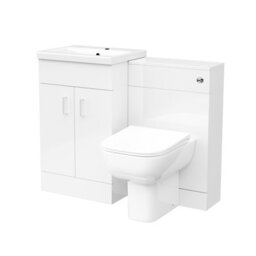Nes Home 1000mm White Freestanding Vanity Unit With Basin & Rimless Back To Wall Toilet - thumbnail 4