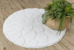 RugsX Bathroom Rug Supreme Circle Stones, Non-Slip, Soft - White  Circle 50 Cm - thumbnail 5