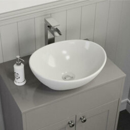 Affine 600mm Grey Traditional Vanity Unit Countertop Bathroom Furniture Oval Basin Sink - thumbnail 4