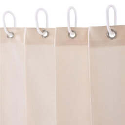 Living And Home Beige White Faux Linen Pleated Door Window Curtain Single Panel With Tie Back 100X200Cm - thumbnail 6