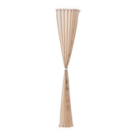 Living And Home Beige White Faux Linen Pleated Door Window Curtain Single Panel With Tie Back 100X200Cm - thumbnail 5